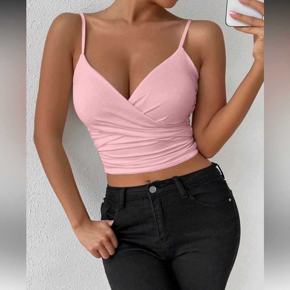 Elegant Pink Wrap Top